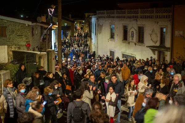 Podence Portugal Février 2022 Cours Ancien Carnaval Tenu Dans Village — Photo