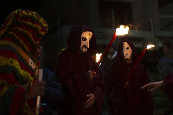 Podence Portugal Février 2022 Cours Ancien Carnaval Tenu Dans Village — Photo