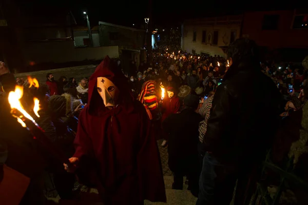 Podence Portugal Février 2022 Cours Ancien Carnaval Tenu Dans Village — Photo