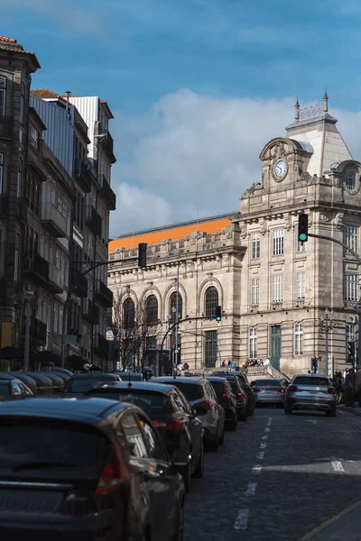 Uitzicht Het Treinstation Sao Bento Het Centrum Van Porto Portugal Stockfoto