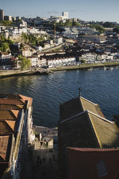Udsigt Den Gamle Bymidte Douro Floden Porto Portugal Royaltyfrie stock-billeder
