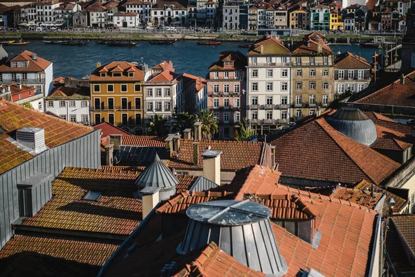 View Banks Vila Gaia Nova Douro River Porto Portugal 로열티 프리 스톡 사진