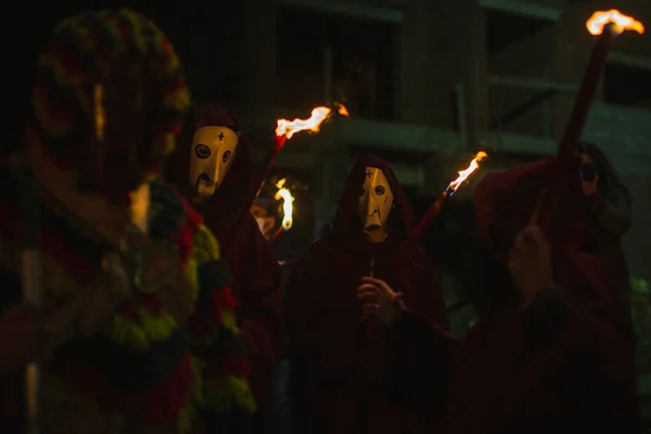 Podenza Portogallo Feb 2022 Durante Antico Carnevale Tenutosi Nel Villaggio — Foto Stock