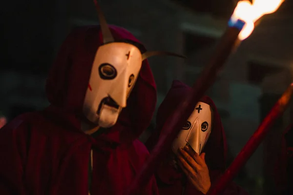 Podenza Portogallo Feb 2022 Durante Antico Carnevale Tenutosi Nel Villaggio — Foto Stock