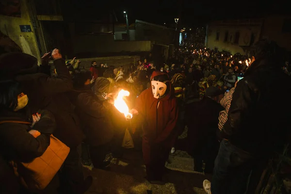 Поденция Поригалия Февраля 2022 Года Время Древнего Карнавала Проходившего Деревне — стоковое фото