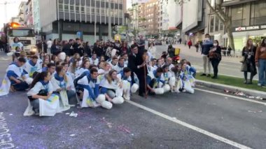 PORTO, PORTUGAL - MAY 3, 2022: During Queima das Fitas - annual festivity of Portuguese students of universities. Ceremony returned to Porto after being canceled in the last two years due to pandemic.