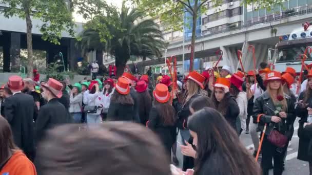 Πορτο Πορτογαλια Μαϊου 2022 Κατά Διάρκεια Της Queima Das Fitas — Αρχείο Βίντεο