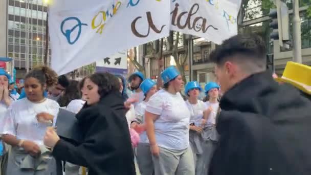 Porto Portugal May 2022 Queima Das Fitas Annual Festivity Portuguese — Vídeo de stock