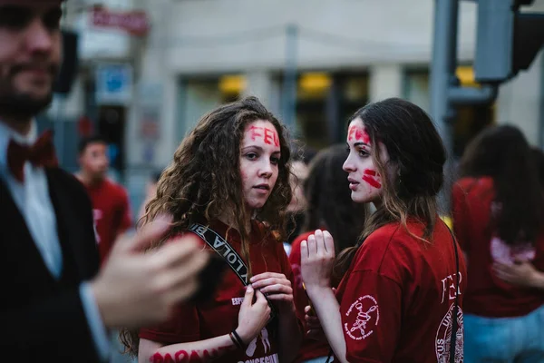 Porto Portugal Mayıs 2022 Queima Das Fitas Sırasında Portekizli Üniversite — Stok fotoğraf