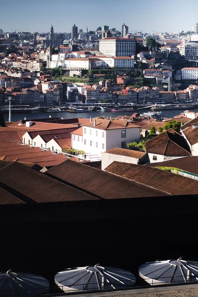 Vista Superior Dos Telhados Das Adegas Vinhos Porto Vila Nova — Fotografia de Stock