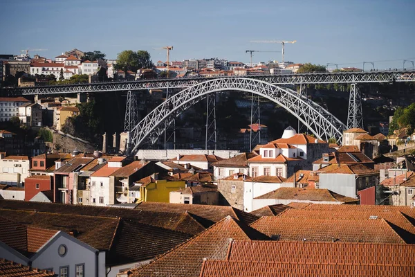 Blick Auf Die Dächer Der Portweinkeller Vila Nova Gaia Und — Stockfoto