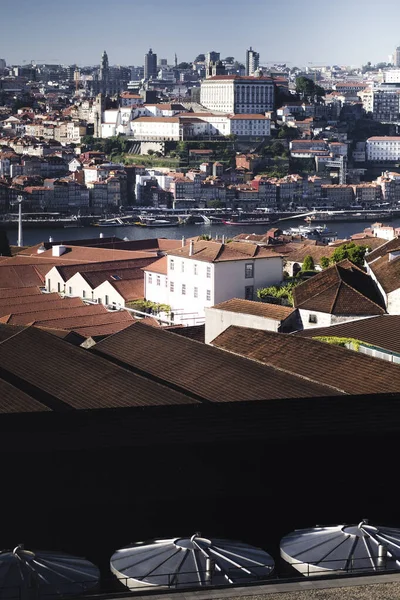 Top View Rooftops Port Wine Cellars Vila Nova Gaia Porto Rechtenvrije Stockafbeeldingen