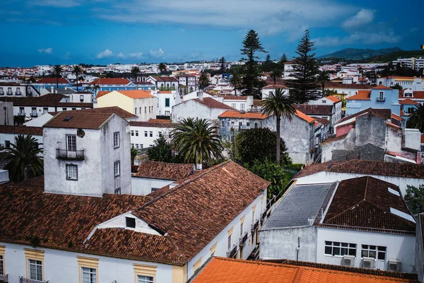Top Kilátás Háztetőkre Ponta Delgada Belvárosában Azori Szigetek Portugália — Stock Fotó
