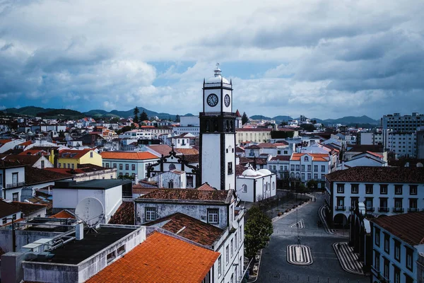 ポンタ デルガダの歴史的中心部のトップビュー アゾレス諸島 ポルトガル — ストック写真