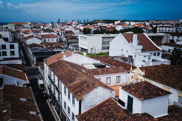 Horní Pohled Střechy Centru Ponta Delgada Ostrově Sao Miguel Azory — Stock fotografie