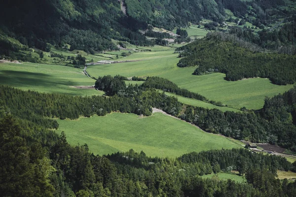 Panorama Dos Prados Ilha San Miguel Arquipélago Dos Açores Portugal — Fotografia de Stock