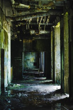 Sao Miguel Adası, Azores, Portekiz 'deki Sete Cidades' te terk edilmiş bir otel.