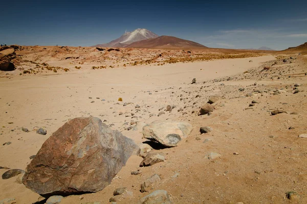 Paysage Volcanique Lunaire Dunes Rochers Montagnes Frontière Entre Bolivie Chili — Photo