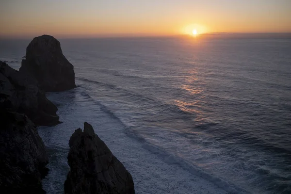 Vista Das Falésias Atlânticas Durante Pôr Sol Portugal — Fotografia de Stock