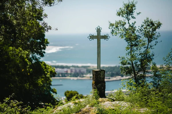 Cruz Montanha Santuário Santa Luzia Viana Castelo Portugal — Fotografia de Stock