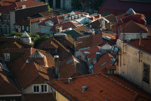 Pemandangan Atap Pusat Bersejarah Porto Portugal Stok Gambar