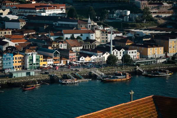 View Douro Riverfront Vila Nova Gaia Porto Portugal Royaltyfria Stockfoton