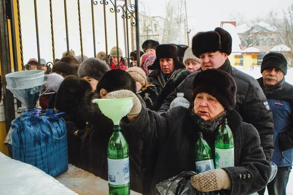 Tomsk West Siberia Ryssland Jan 2010 Firande Trettondagen Eller Det Royaltyfria Stockfoton