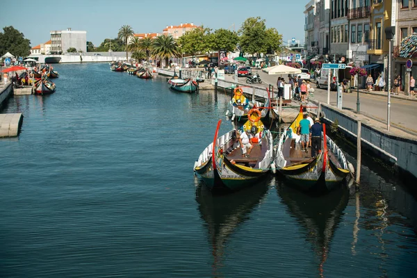 Aveiro Portugal Jul 2022 Traditional Boats Gondolas Moliceiros Vouga River — Foto de Stock