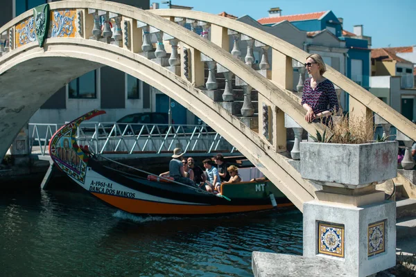 Aveiro Portugal Jul 2022 Традиційні Човни Тип Гондол Баркос Молікейрос Стокова Картинка