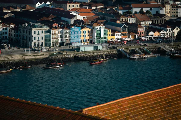 View Vila Nova Gaia Waterfront Porto Portugal Royaltyfria Stockbilder