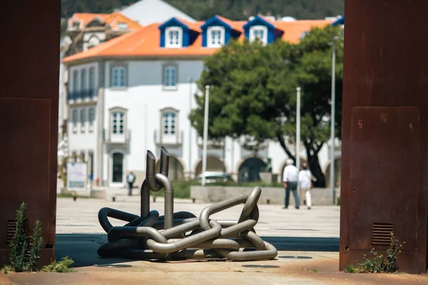 View Monument Port Viana Castelo Portugal 로열티 프리 스톡 이미지