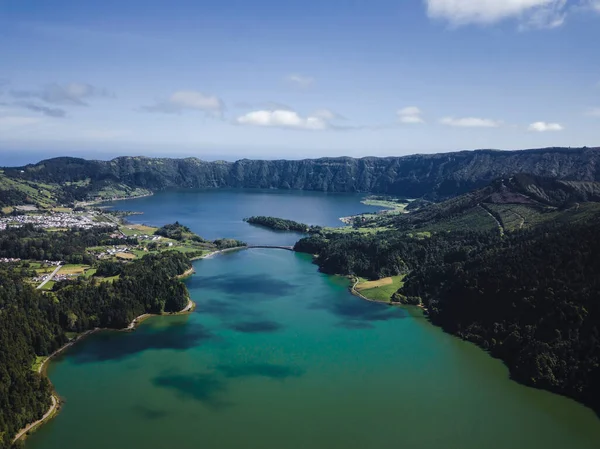 Vista Dos Lagos Sete Cidades Ilha São Miguel Açores Portugal — Fotografia de Stock