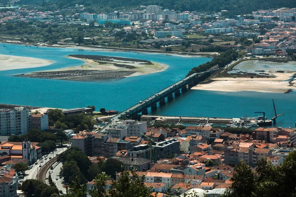 Pohled Řeku Lima Vianě Castelo Portugalsko — Stock fotografie