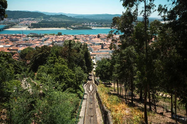 View Funicular Mountain Sanctuary Santa Luzia Viana Castelo Portugal — Stockfoto