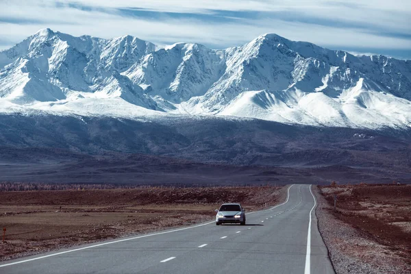 View Road Mongolia Background Mountains Altai Republic Russia — Zdjęcie stockowe