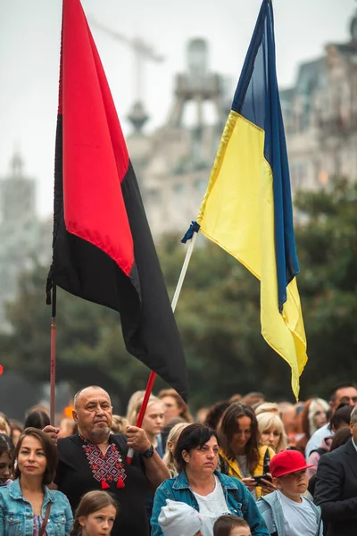 Porto Portugal Aug 2022 Ukrainians Gathered Municipality Porto Celebrate Independence — Zdjęcie stockowe