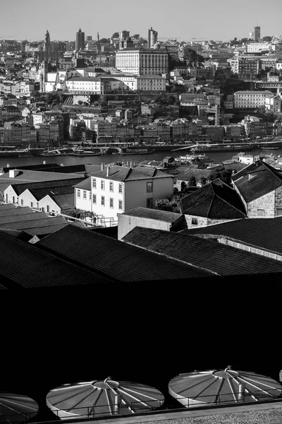 Portekiz Vila Nova Gaia Daki Çatılardan Porto Nun Ribeiro Sunun — Stok fotoğraf