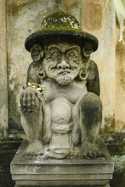 Estatua Guardia Tradicional Calle Tallada Piedra Bali Indonesia — Foto de Stock