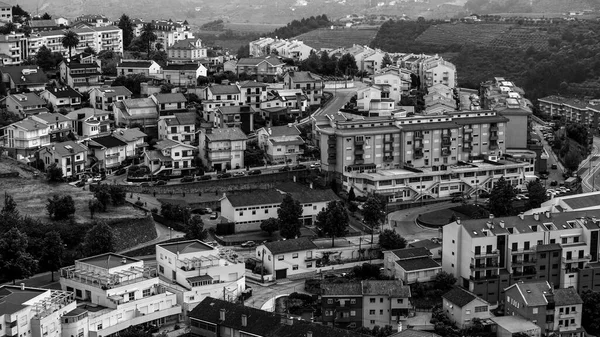 Vue Dessus Des Toits Lamego Nord Portugal Photo Noir Blanc — Photo