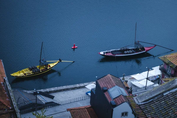 Barcos Antiguos Río Duero Oporto Portugal — Foto de Stock