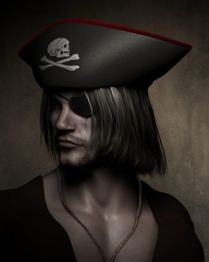 Korsan Kaptan Portre, 3D dijital resimleme