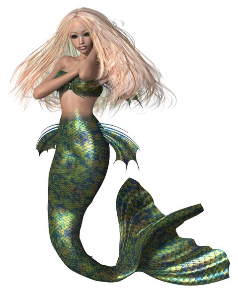 Зелёная и синяя русалка
