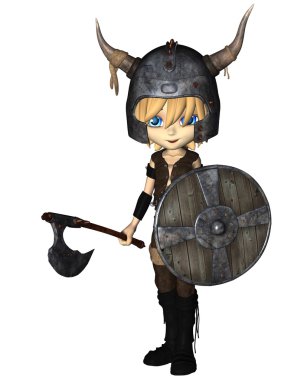 Toon viking savaşçısı çocuk