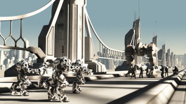 Uzaylı savaşı droidler ve space marines