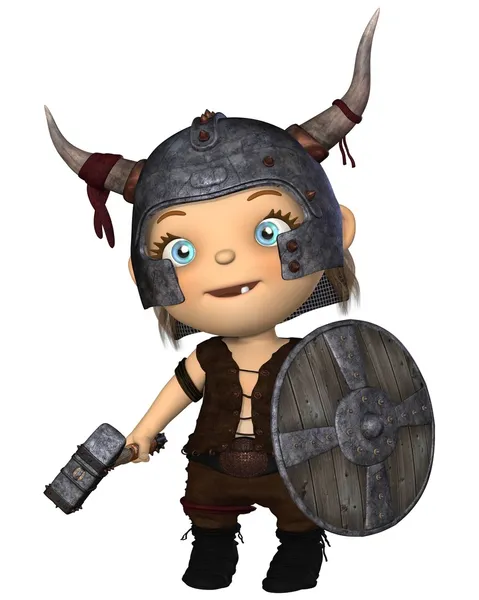 Toon Baby Viking, 3D digitaal weergegeven illustratie — Stockfoto
