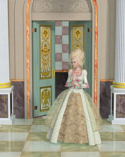 イラストの王妃マリー アントワ ネット ベルサイユ宮殿で — ストック写真