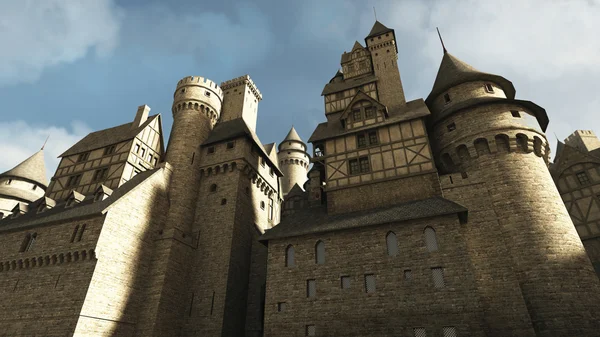 中世纪城堡的围墙τείχη μεσαιωνικού — 图库照片