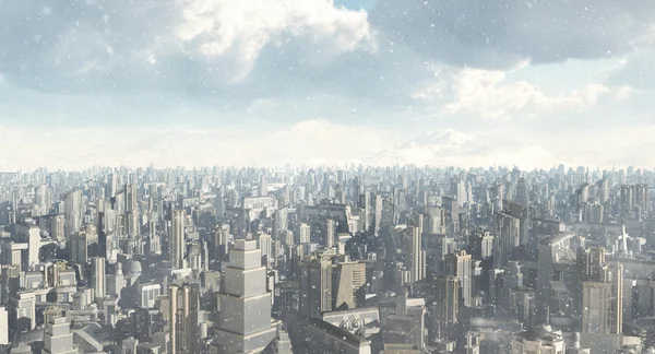 雪の中で垂直都市 — ストック写真