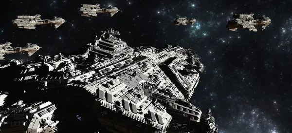 Space battle fleet distribution — Stockfoto