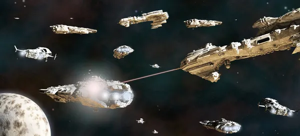 Battle Fleet in Action — Stock Photo, Image